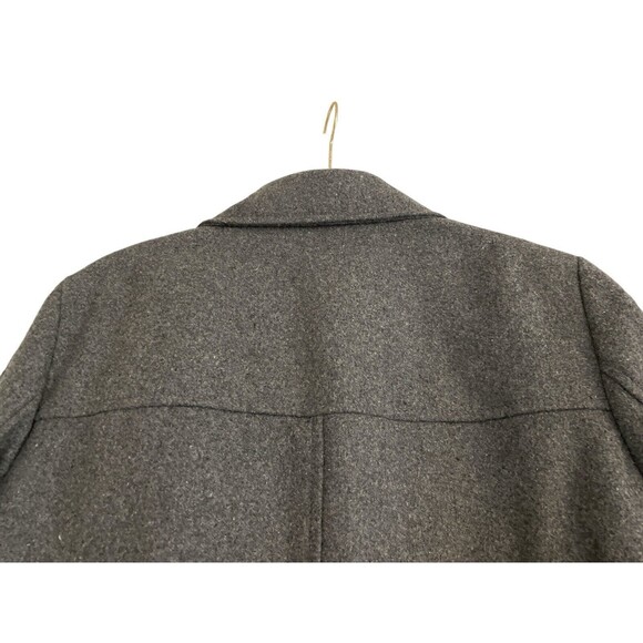 Old Navy PeaCoat Womens Lg Gray Double Breast Wool Blend Front Pockets Preowned - Picture 6 of 12